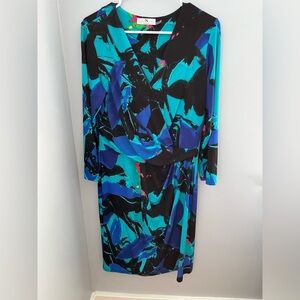 Natori‎ dress large blue and black